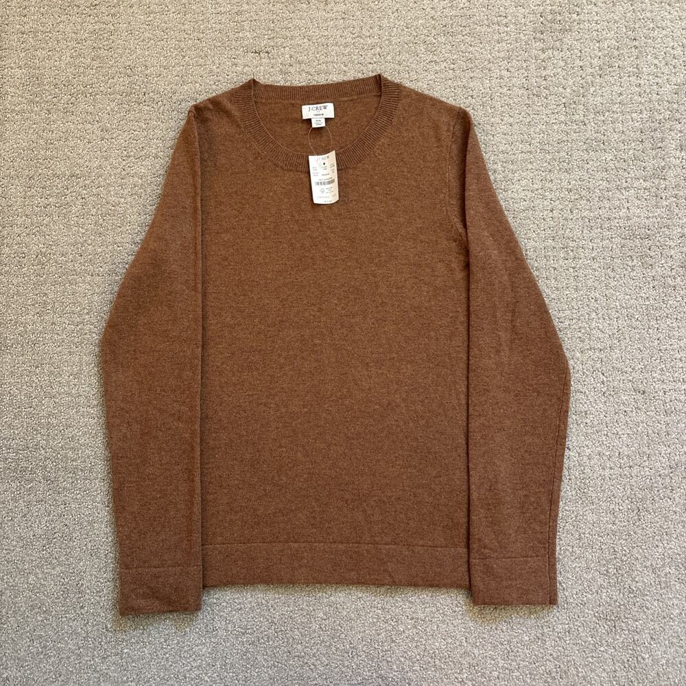 J.Crew Teddie Sweater Rust Brown Women Sz XS Cotton Wool Blend Crew Neck Knit
